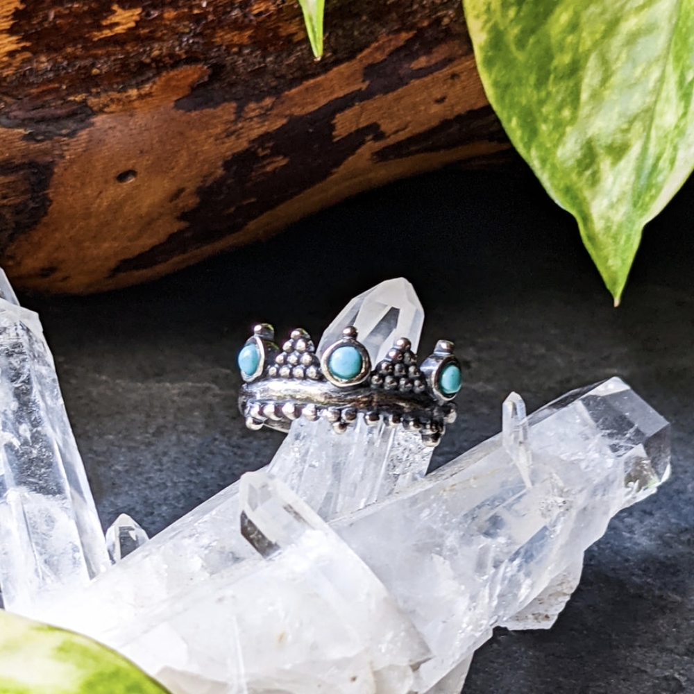 🦋LAST🦋 NWT Sowell Turquoise & Sterling Silver Crown Ring